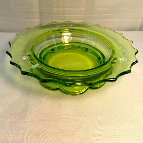COPY - 1904 VOGUE ENAMELLED ROSES ROUND COVERED BUTTER DISH JEFFERSON GLASS COM… - Picture 10 of 14
